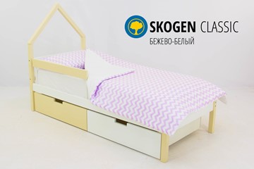 Детская кровать-домик мини Skogen бежево-белый в Рязани