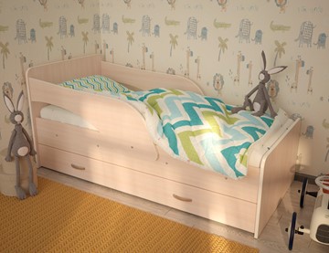 Детская кровать с ящиками Максимка, цвет Млечный дуб в Рязани