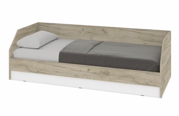 1-спальная детская кровать О81, Серый дуб - Белый в Рязани