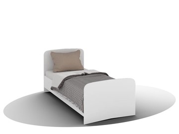 Односпальная кровать ВЕГА Кровать Кр-08 900 с плоским основанием (Белый древесный) в Рязани