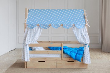 Кровать детская Домик с ящиками, без покраски в Рязани