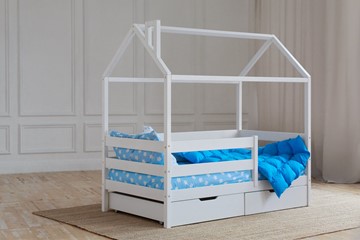 Кровать детская Домик с ящиками, цвет белый в Рязани