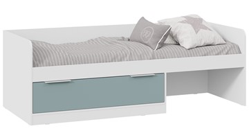 Кровать односпальная детская Марли Тип 1 (Белый/Серо-голубой) в Рязани