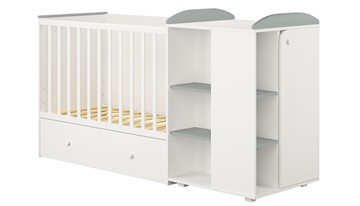Детская кровать-шкаф с комодом POLINI Kids Ameli 800 Белый / Серый, серия AMELI в Рязани