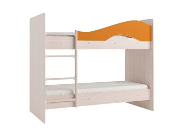 Детская двухэтажная кровать Мая на щитах, корпус Млечный дуб, фасад Оранжевый в Рязани