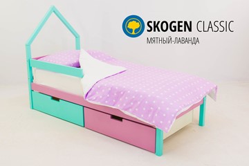 Кровать-домик в детскую мини Skogen мятный-лаванда в Рязани