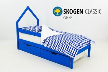 Кровать-домик мини Skogen синия в Рязани