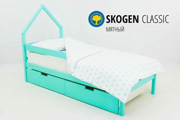 Кровать-домик детская мини Skogen мятная в Рязани