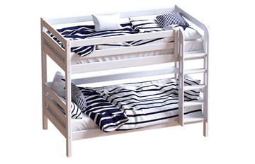 Детская двухъярусная кровать Мебельград Авалон, восковая эмаль с прямой лестницей в Рязани