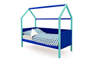 Кровать-домик детская Svogen, мятный-синий мягкая в Рязани