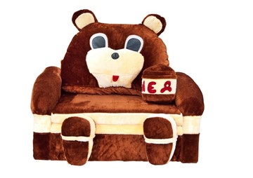 Детский диван Медведь с подушкой, ширина 120 см в Рязани