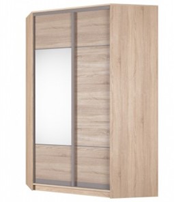 Угловой шкаф Аларти (YA-230х1400(602) (4) Вар. 3; двери D3+D4), с зеркалом в Рязани