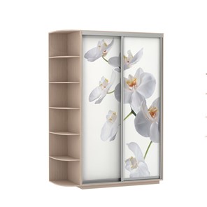Шкаф Экспресс 1700x600x2200, со стеллажом, Орхидея белая/дуб молочный в Рязани