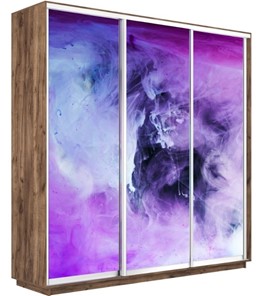Шкаф 3-х дверный Экспресс 2400х600х2200, Фиолетовый дым/дуб табачный в Рязани