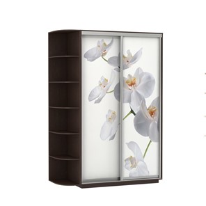 Шкаф 2-х створчатый Экспресс 1700x600x2200, со стеллажом, Орхидея белая/венге в Рязани