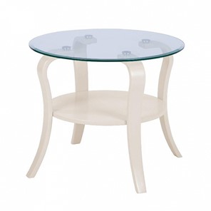 Стеклянный столик в гостиную Аннет с каркасом цвета Бежевый в Рязани