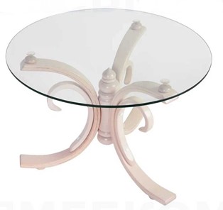 Круглый столик СЖ 5 беленый дуб/стекло в Рязани