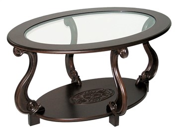 Стеклянный журнальный столик Овация-С, темно-коричневый в Рязани