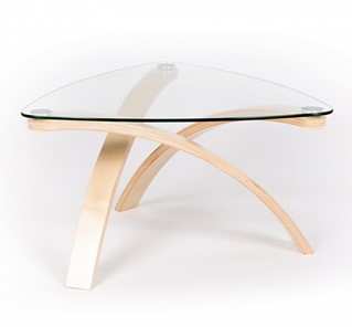 Стеклянный столик Гурон-3 с каркасом цвета Береза в Рязани