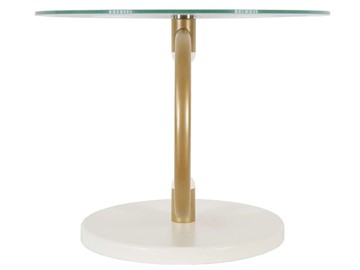 Стеклянный столик в гостиную Дуэт 13Н (золото-слоновая кость-прозрачное) в Рязани