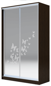 Шкаф 2400х1362х620 два зеркала, "Бабочки" ХИТ 24-14-66-05 Венге Аруба в Рязани