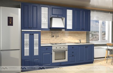Прямой кухонный гарнитур Вена 2800, цвет Синий в Рязани