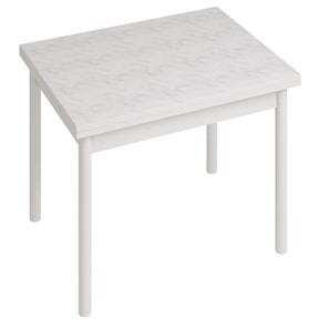 Кухонный обеденный стол СТ22, Белый/Белый мрамор в Рязани