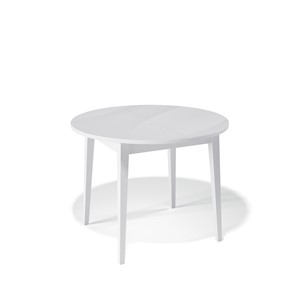 Круглый обеденный стол Kenner 1000M (Белый/Стекло белое сатин) в Рязани