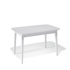 Кухонный раскладной стол Kenner 1200M (Белый/Стекло белое глянец) в Рязани