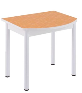 Кухонный пристенный стол НСПГ-07 ПЛ1, цветы манго/белое ЛДСП/36 прямые трубки крашеные белый в Рязани