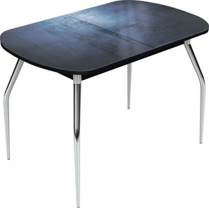 Кухонный раскладной стол Ривьера исп.2 хром №5 (Exclusive h149/черный) в Рязани