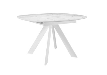 Раскладной стол DikLine BK100 Керамика Белый мрамор/подстолье белое/опоры белые в Рязани