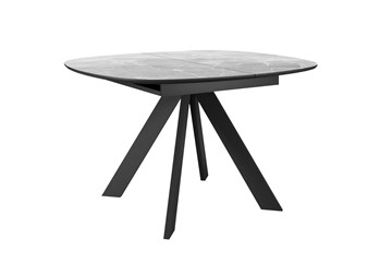 Керамический кухонный стол DikLine BK100 Керамика Серый мрамор/подстолье черное/опоры черные в Рязани