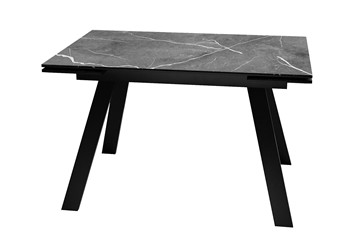 Керамический кухонный стол DikLine DKL140 Керамика Черный мрамор/опоры черные (2 уп.) в Рязани
