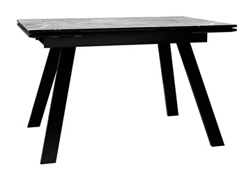 Керамический стол DikLine DKL140 Керамика Серый мрамор/опоры черные (2 уп.) в Рязани