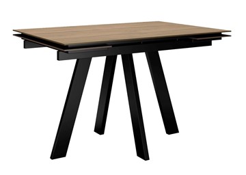 Кухонный стол раскладной DikLine DM120 Дуб галифакс / опоры черные в Рязани