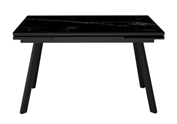 Стол обеденный раскладной DikLine SKA125 Керамика Черный мрамор/подстолье черное/опоры черные (2 уп.) в Рязани