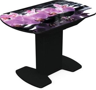 Кухонный стол раздвижной Корсика исп. 2 Фотопечать (Цветы №30) 1200(1515)*800 в Рязани