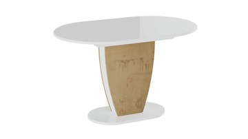 Овальный обеденный стол Монреаль тип 1 (Белый глянец/Бунратти) в Рязани