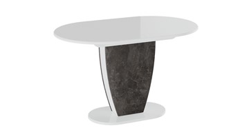 Овальный стол на кухню Монреаль тип 1 (Белый глянец/Моод темный) в Рязани