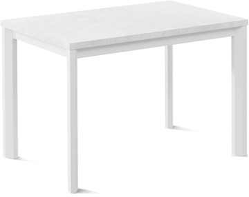 Кухонный стол раздвижной Кубика Нагано-1L (ноги металлические белые, белый цемент) в Рязани