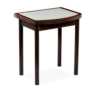 Кухонный стол раздвижной НСПГ-02 СТК, венге/темно-коричневое/узор бело-медный/опоры прямые коричневые в Рязани