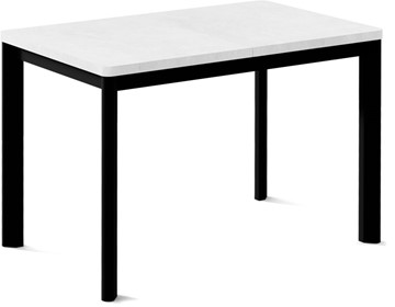 Раздвижной стол Кубика Токио-1L (ноги металлические черные, белый цемент) в Рязани