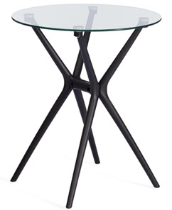 Стол из стекла PARNAVAZ (mod. 29) пластик/стекло, 60х60х70,5 прозрачный/черный арт.19698 в Рязани
