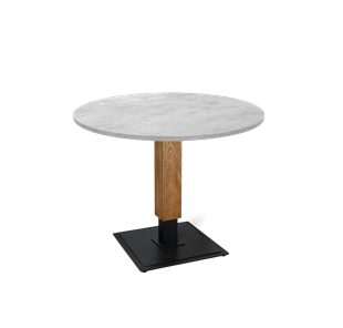 Кухонный стол SHT-TU22 / SHT-TT 90 ЛДСП (бетон чикаго светло-серый/дуб брашированный корич/черный муар) в Рязани