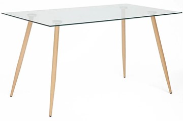 Стол из стекла SOPHIA (mod. 5003) металл/стекло (8мм), 140x80x75, бук/прозрачный арт.12098 в Рязани