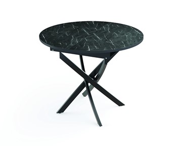 Кухонный стол 55.04 Адажио, мрамор черный/черный/металл черный в Рязани