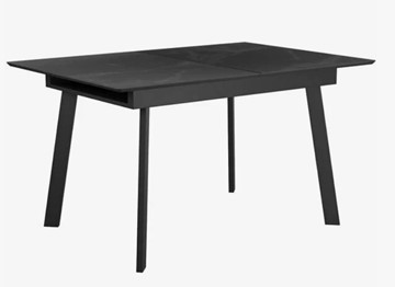 Раскладной стол раздвижной  DikLine SFH125 стекло Оптивайт Черный мрамор/подстолье черное в Рязани