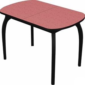 Кухонный раскладной стол Ривьера мини дерево №1, пластик (цветы красные/черный) в Рязани