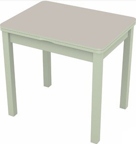 Кухонный раздвижной стол Бари дерево №8 (стекло белое/белый) в Рязани